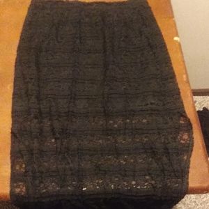 Black skirt with small split